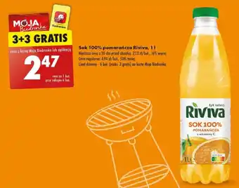 Biedronka Sok 100% pomarańcza Riviva 1l oferta