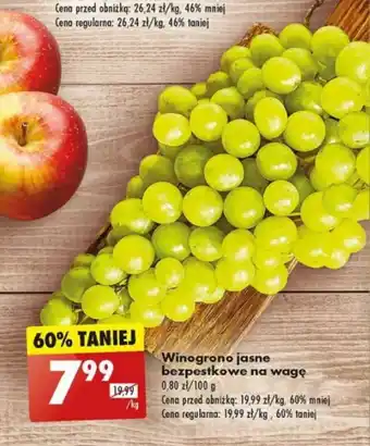 Biedronka Winogrono jasne bezpestkowe 1kg oferta