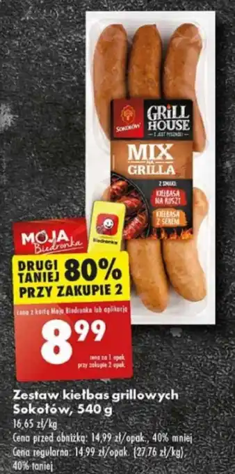 Biedronka Zestaw kiełbas grillowych Sokołów 540 g oferta