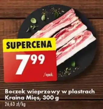 Biedronka Boczek wieprzowy w plastrach Kraina Mięs 300 g oferta