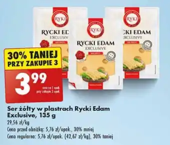 Biedronka Ser żółty w plastrach Rycki Edam Exclusive 135 g oferta