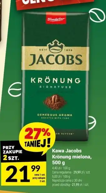 Twój Market Kawa Jacobs Krönung mielona, 500 g oferta