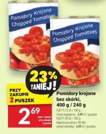 Twój Market Pomidory krojone bez skórki, 400 g / 240 g oferta