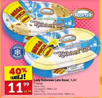 Twój Market Lody Kolorowe Lato Koral, 1,4 l oferta