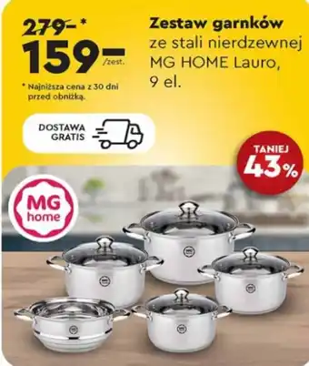 Biedronka Zestaw garnków ze stali nierdzewnej MG HOME oferta