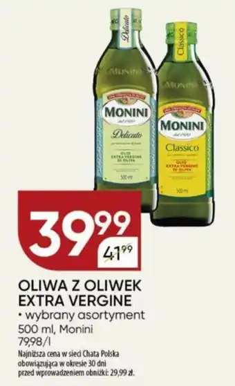 Chata Polska OLIWA Z OLIWEK EXTRA VERGINE 500 ml, Monini oferta