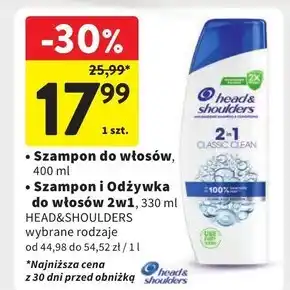 Intermarche Head & Shoulders Classic Clean Codzienny Szampon Przeciwłupieżowy 400 ml. Efekt świeżości oferta