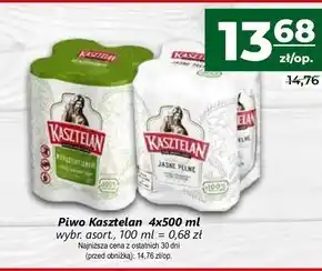 Społem Kasztelan Piwo jasne niepasteryzowane 4 x 500 ml oferta