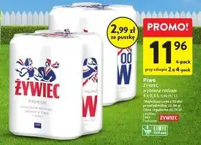 Intermarche Żywiec Piwo jasne 4 x 500 ml oferta