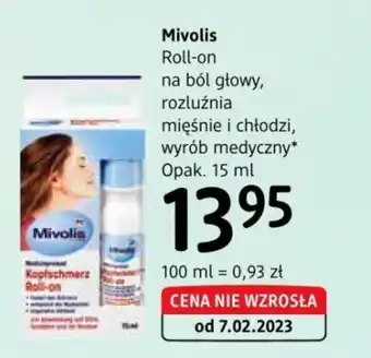 dm drogerie markt Mivolis Roll-on na ból głowy, rozluźnia mięśnie i chłodzi, wyrób medyczny 15 ml oferta