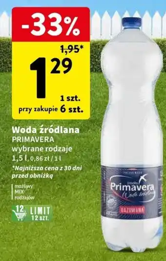Intermarche Woda źródlana PRIMAVERA 1,5l oferta