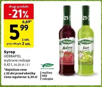 Intermarche Syrop HERBAPOL 0,42l oferta