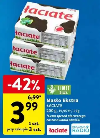 Intermarche Masło Ekstra ŁACIATE 200g oferta