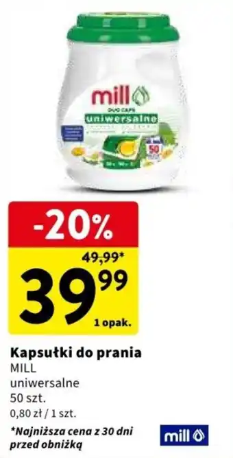 Intermarche Kapsułki do prania MILL 50szt oferta