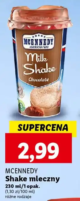 Lidl MCENNEDY Shake mleczny 230 ml oferta