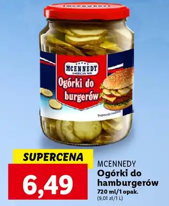 Lidl MCENNEDY Ogórki do hamburgerów 720 ml oferta