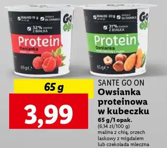 Lidl SANTE GO ON Owsianka proteinowa w kubeczku 65 g oferta