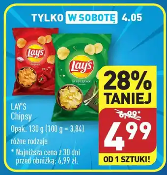 ALDI LAY'S Chipsy 130g oferta