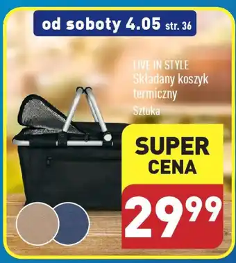 ALDI LIVE IN STYLE Składany koszyk termiczny oferta