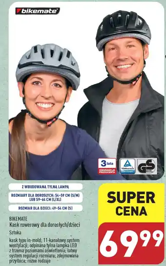 ALDI BIKEMATE Kask rowerowy dla dorosłych/dzieci oferta