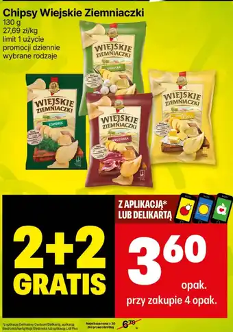 Delikatesy Centrum Chipsy Wiejskie Ziemniaczki 130g oferta