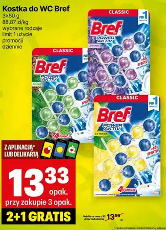 Delikatesy Centrum Kostka do WC Bref 3x50g oferta