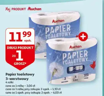 Auchan Papier toaletowy 3-warstwowy oferta