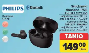 Carrefour Słuchawki douszne TWS PHILIPS TAT2206 oferta
