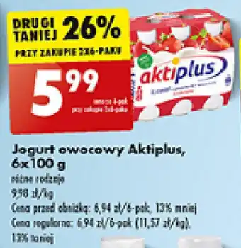 Biedronka Jogurt owocowy Aktiplus, 6x100 g oferta