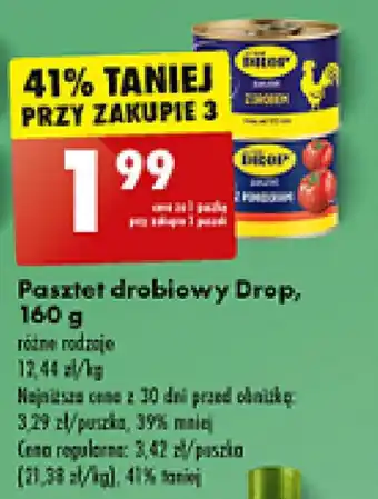 Biedronka Pasztet drobiowy Drop, 160 g oferta