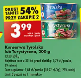 Biedronka Konserwa Tyrolska lub Turystyczna, 300 g oferta