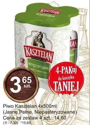 Hitpol Kasztelan Piwo jasne niepasteryzowane 4 x 500 ml oferta