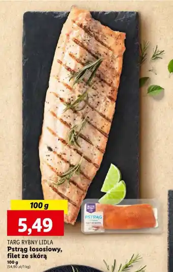 Lidl TARG RYBNY LIDLA Pstrąg łososiowy filet ze skórą 100g oferta