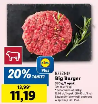 Lidl RZEŹNIK Big Burger 380g oferta