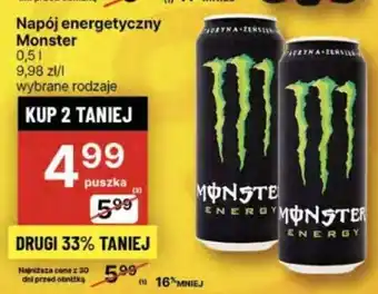 Delikatesy Centrum Napój energetyczny Monster 0,5l oferta