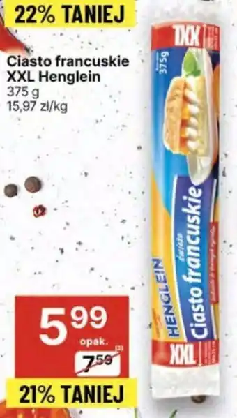 Delikatesy Centrum Ciasto francuskie XXL Henglein 375 g oferta