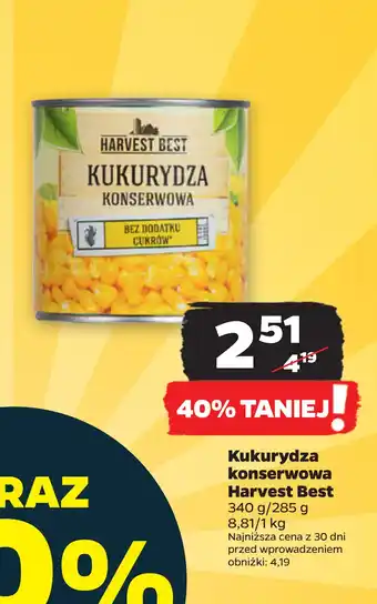 Netto Kukurydza konserwowa Harvest Best oferta