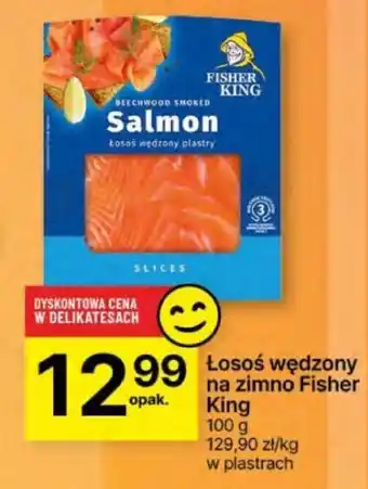 Delikatesy Centrum Łosoś wędzony na zimno Fisher King 100 g oferta