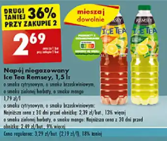 Biedronka Napój niegazowany Ice Tea Remsey, 1,5 L oferta