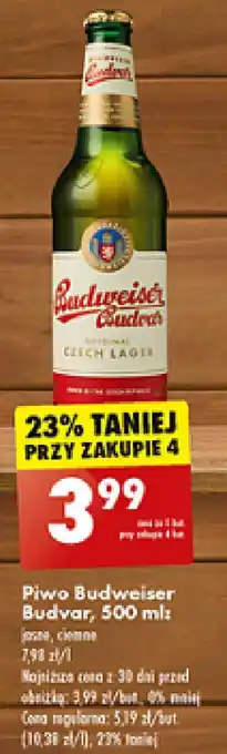 Biedronka Piwo Budweiser Budvar, 500 ml oferta