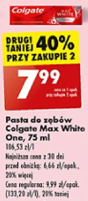 Biedronka Pasta do zębów Colgate Max White One, 75 ml oferta