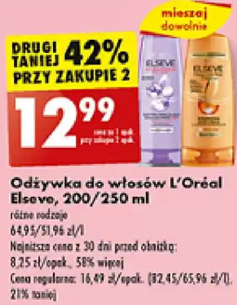 Biedronka Odżywka do włosów L'Oréal Elseve, 200/250 ml oferta