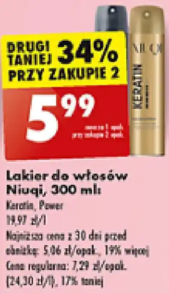 Biedronka Lakier do włosów Niuqi, 300 ml oferta