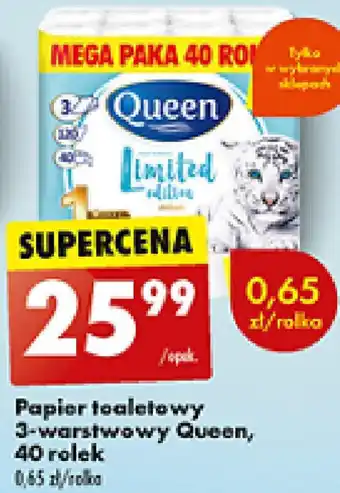 Biedronka Papier toaletowy 3-warstwowy Queen, 40 rolek oferta