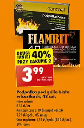 Biedronka Podpałka pod grilla biała w kostkach, 48 szt. oferta