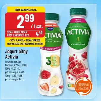 Polomarket Jogurt bez cukru truskawka-banan Danone activia oferta