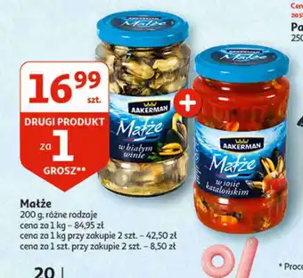 Auchan Małże marynowane w białym winie Aakerman oferta