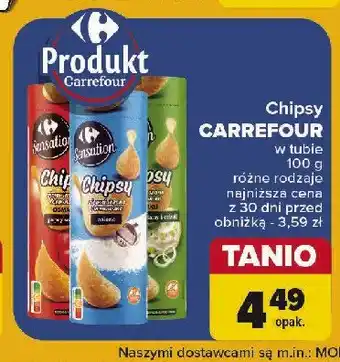 Carrefour Market Chipsy o smaku paprykowym w tubie oferta