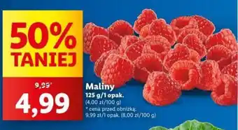 Lidl Maliny 125g oferta