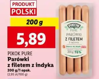 Lidl PIKOK PURE Parówki z filetem z indyka 200 g oferta